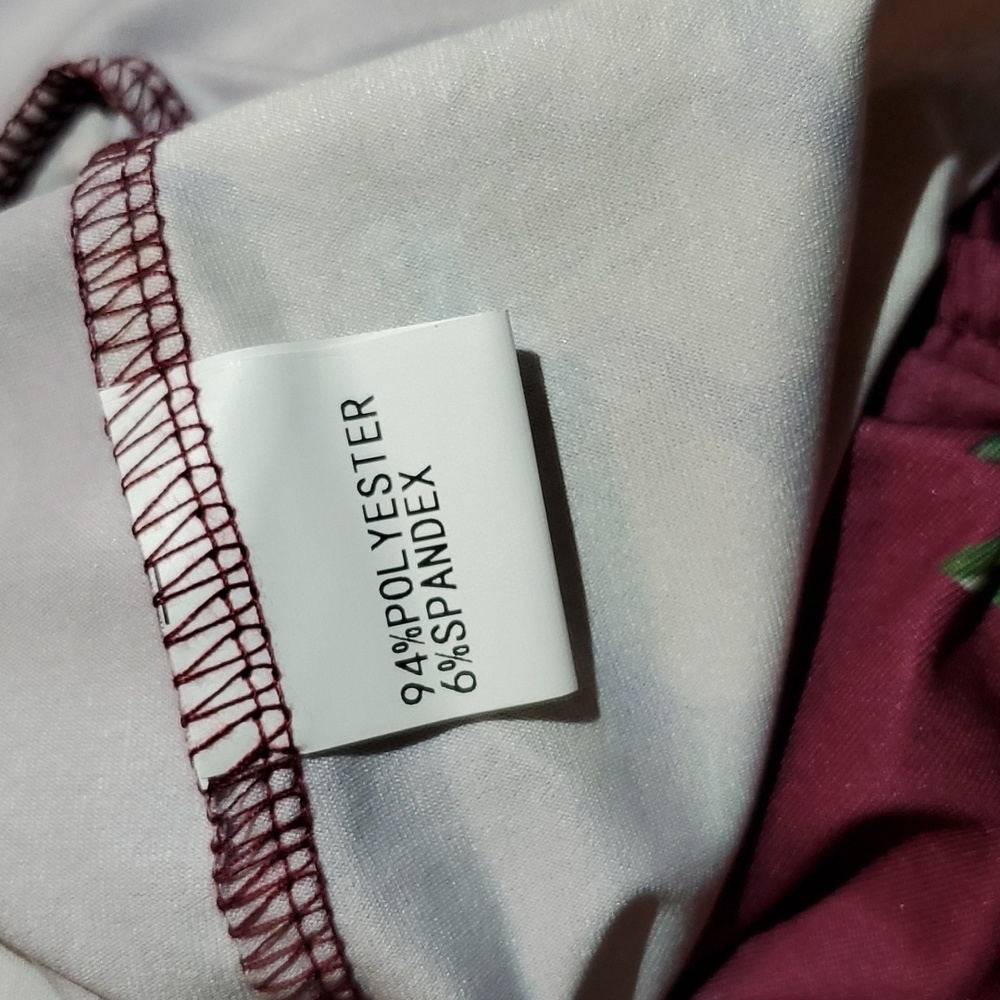 ININ Women's NWT Burgundy Flower Dress Sz L - Picture 6 of 6